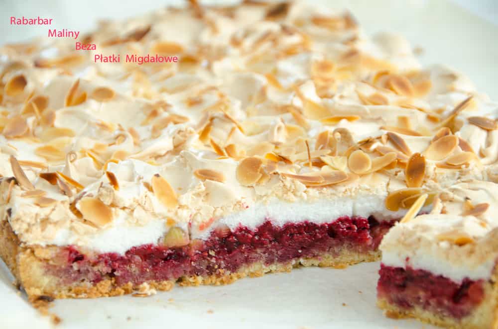 Tarta malinowo - rabarbarowa
