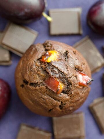 Muffinki czekoladowe ze sliwkami