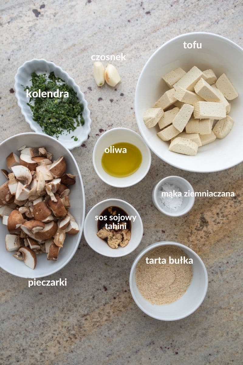 składniki na klopsy z tofu